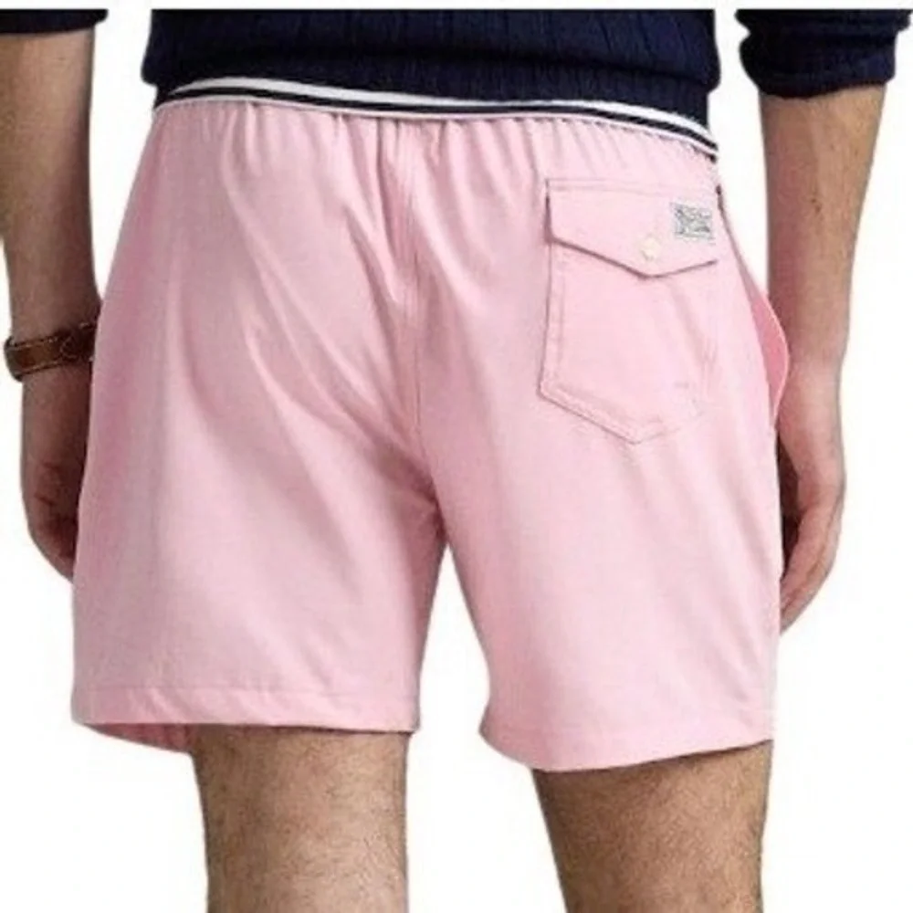 Polo Ralph‎ Lauren Mens 3XLT Pastel Pink Swim Trunks Board Shorts Blue Pony NWT